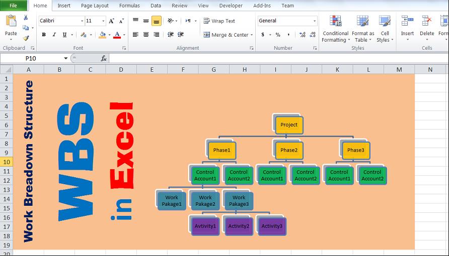 Project Management: Creating Work Breakdown Structure in excel